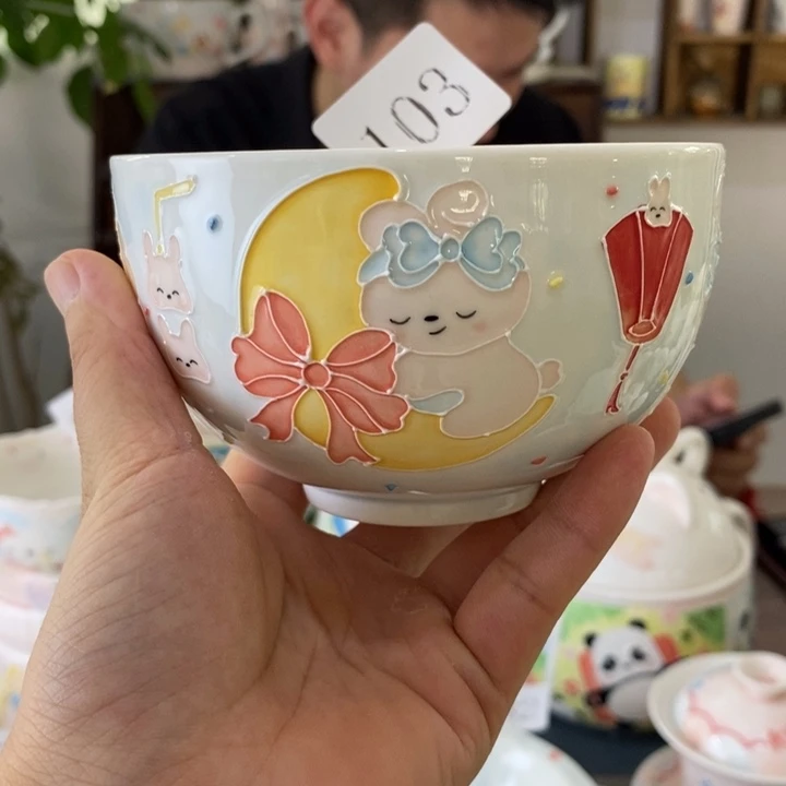瓷片景德镇釉下彩手绘