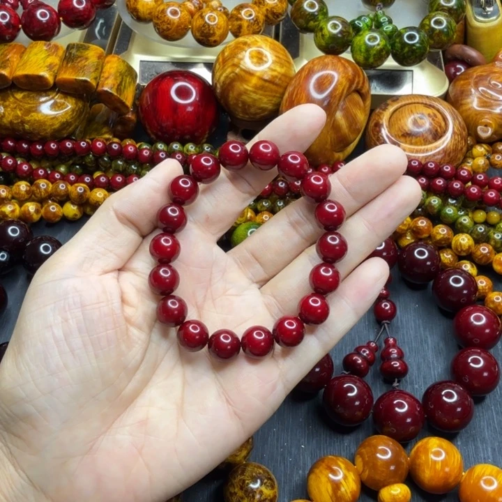 松木琥珀木文玩手串