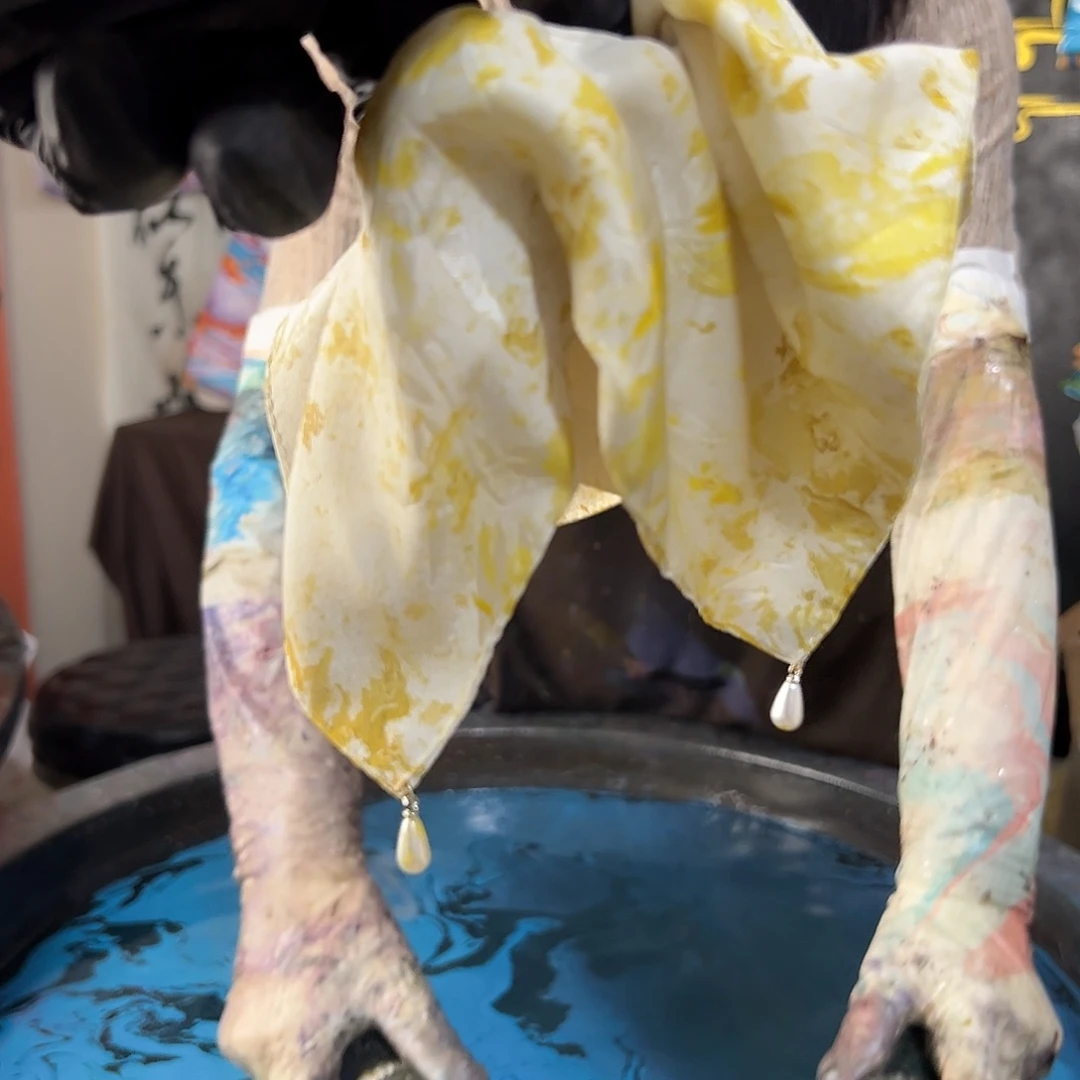 762珍珠发圈碎金金色