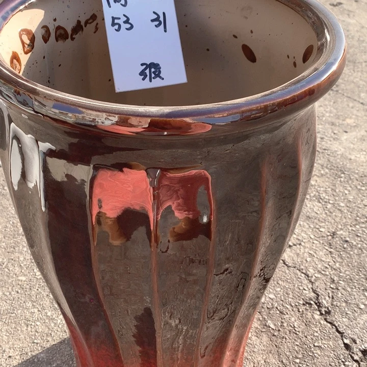 花盆陶瓷高盆大号红色