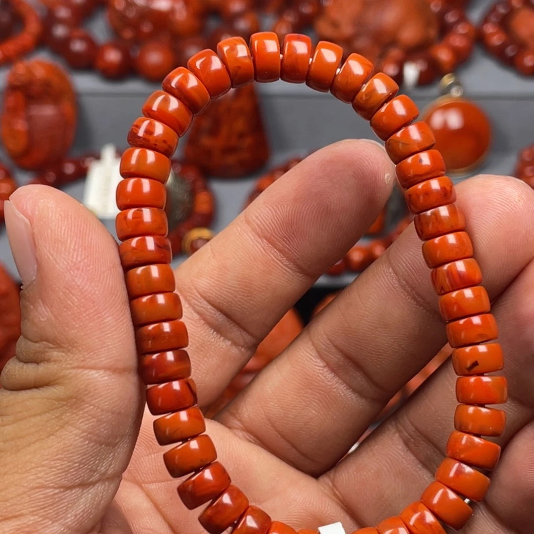 未镶嵌南红玛瑙珠宝奇石单圈7