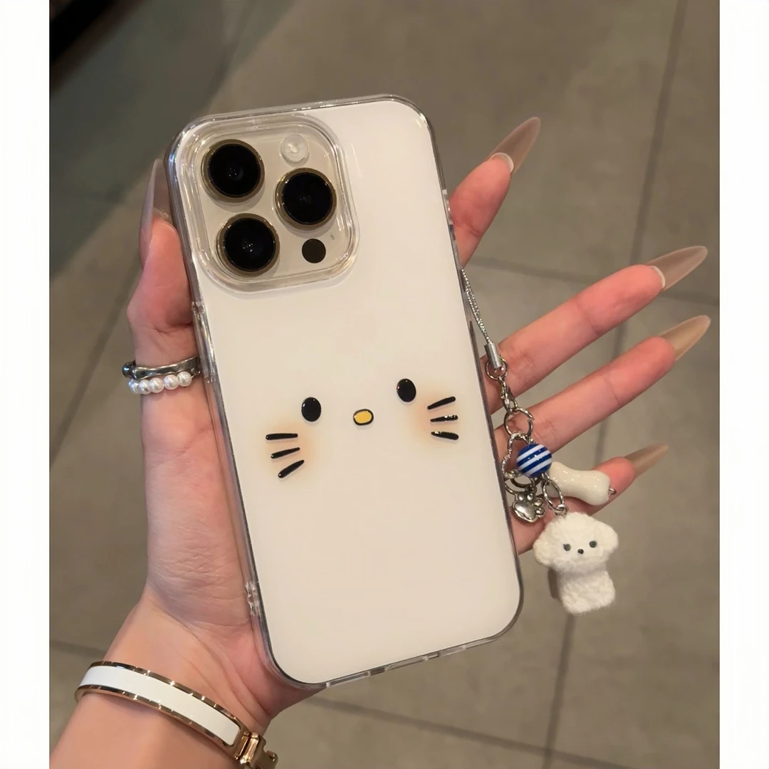 欧克里里奶呼呼Kitty表情小狗挂件苹果16手机壳华为vivo小米oppo