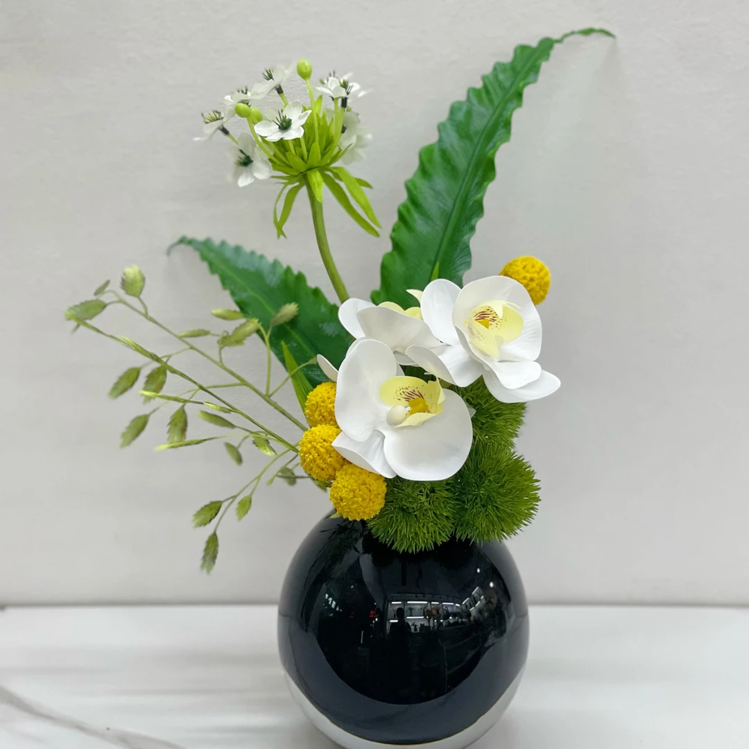 现代轻奢小花瓶花器插花高级感琉璃摆件客厅欧式高档仿真花套装