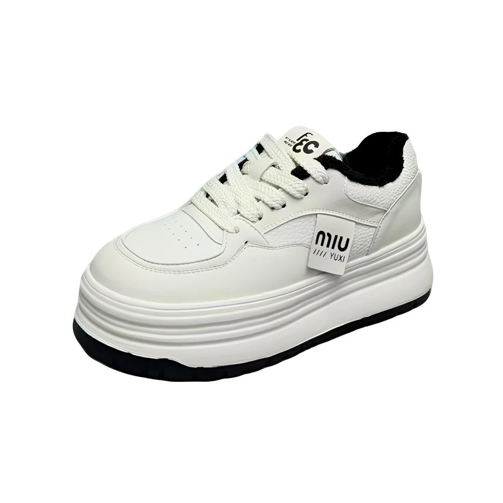 南E6309-2D  869真皮厚底小白鞋 （标准尺码）