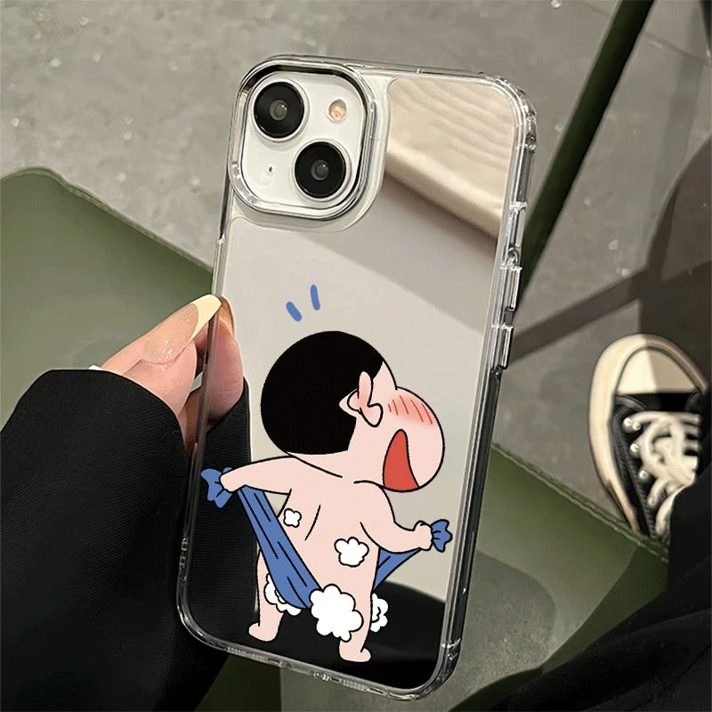 搞怪15适用苹果16ProMax镜面手机壳14苹果13银框xs防摔11创意壳