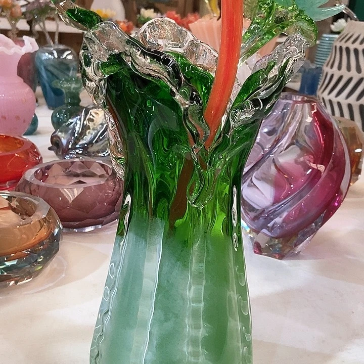 无铅玻璃琉璃花瓶高33口11