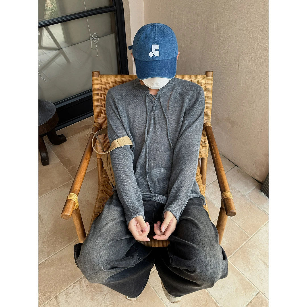 19studio WAYNEPRINCE美式复古薄款镂空针织衫长袖慵懒风套头上衣