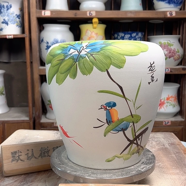 陶苹果荷花鸟瓷陶瓷陶瓷陶瓷