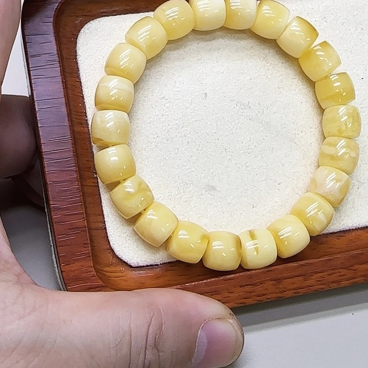 蜜蜡未镶嵌手串蜜蜡直切手串