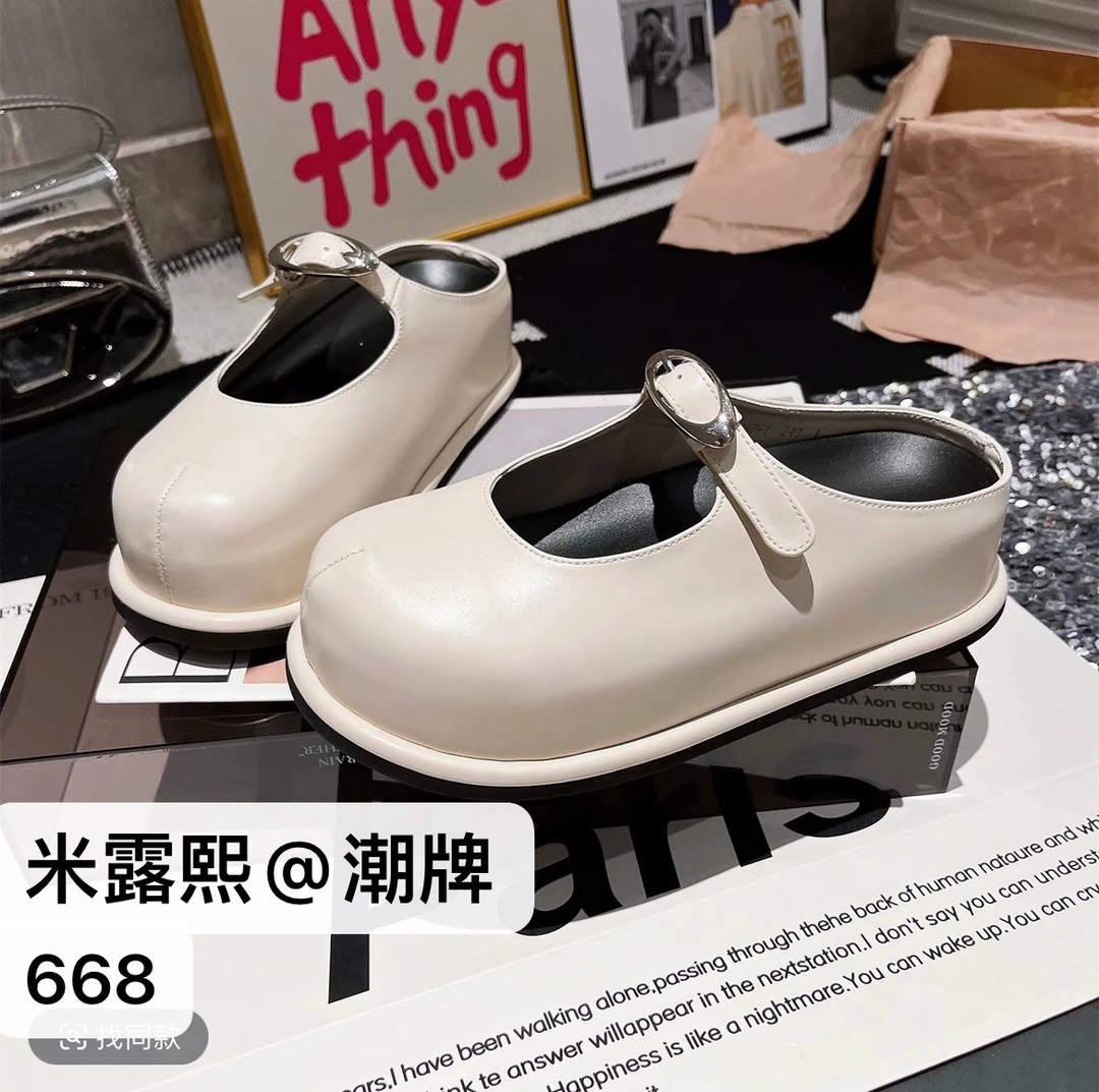 668欧货玛丽珍皮带扣厚底松糕丑萌勃肯鞋包头凉鞋托外穿拖鞋女鞋