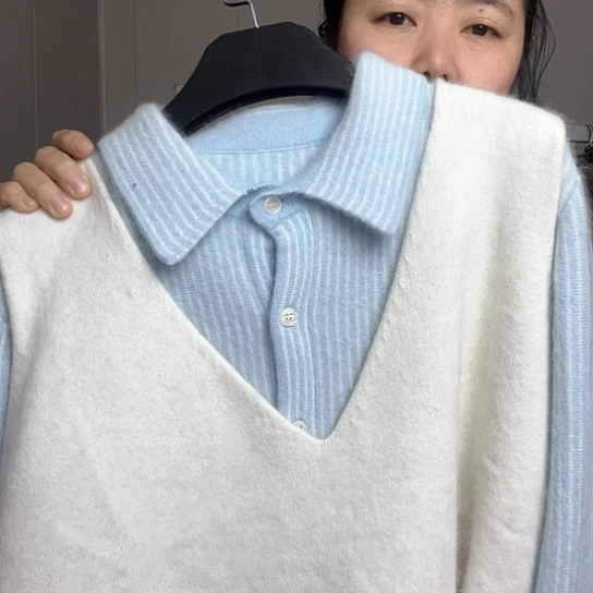 白色马甲加厚一件大码