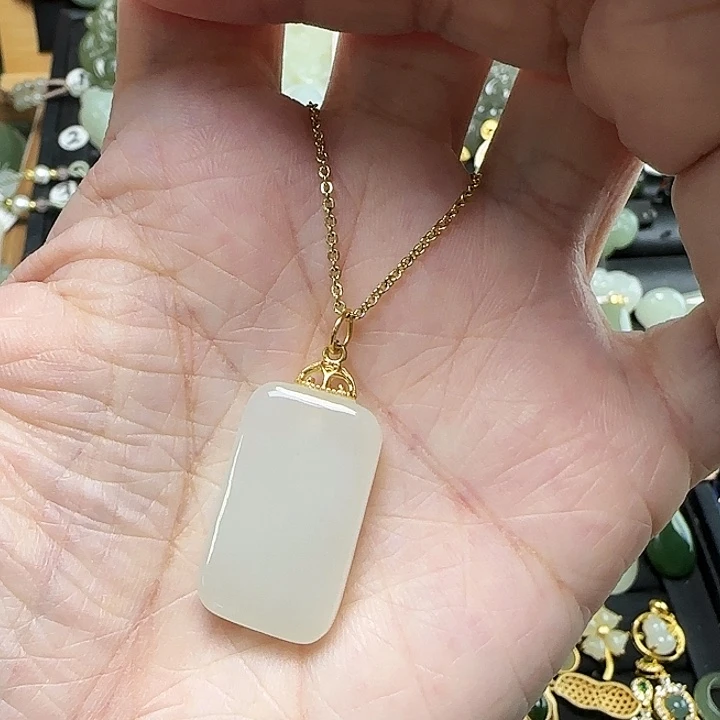 颈饰银S925镶嵌和田玉