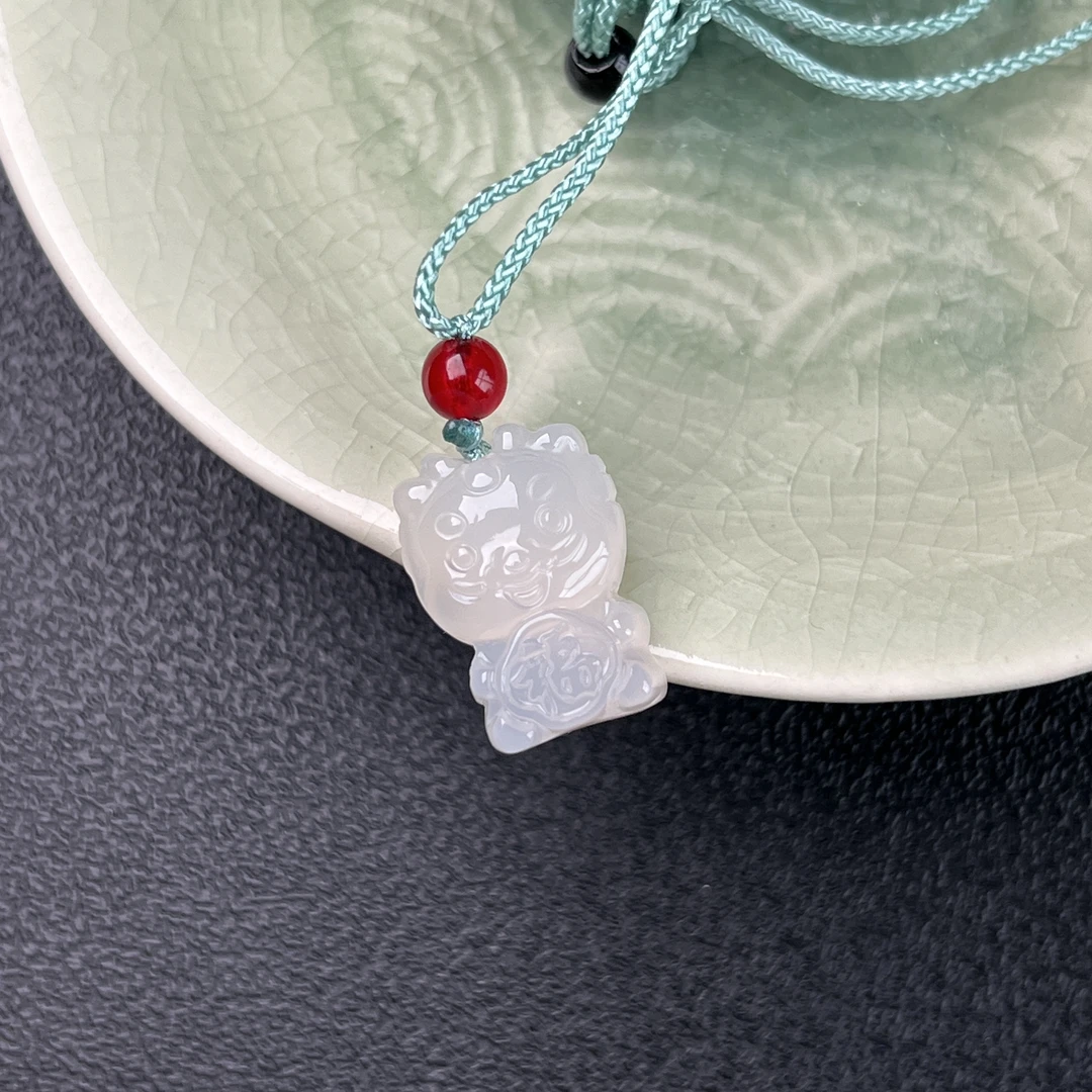玛瑙福龙吊坠女款冰底精雕珠宝玉石时尚百搭男士挂件   @只发一件