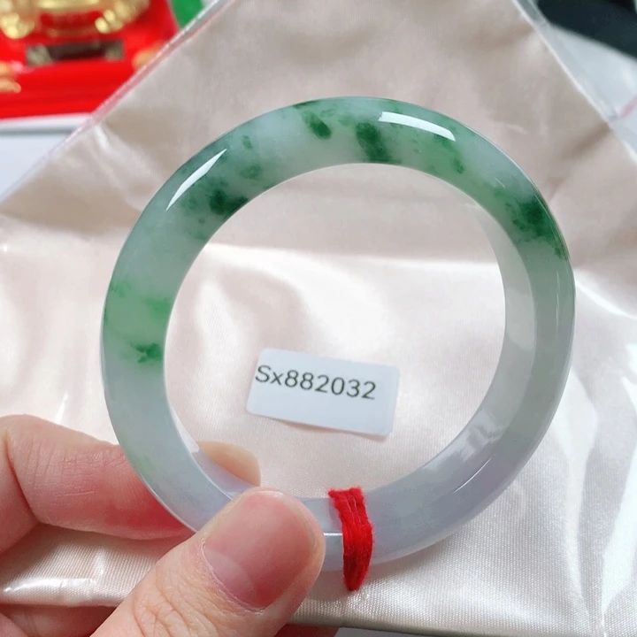 未镶嵌手镯翡翠缅甸天然A货翡翠手镯Sx882032圈口55