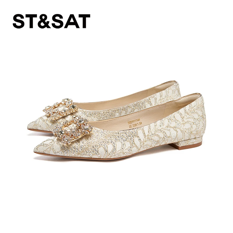 【繁花似锦】星期六时尚花型水钻平底尖头浅口单鞋SSD1111144