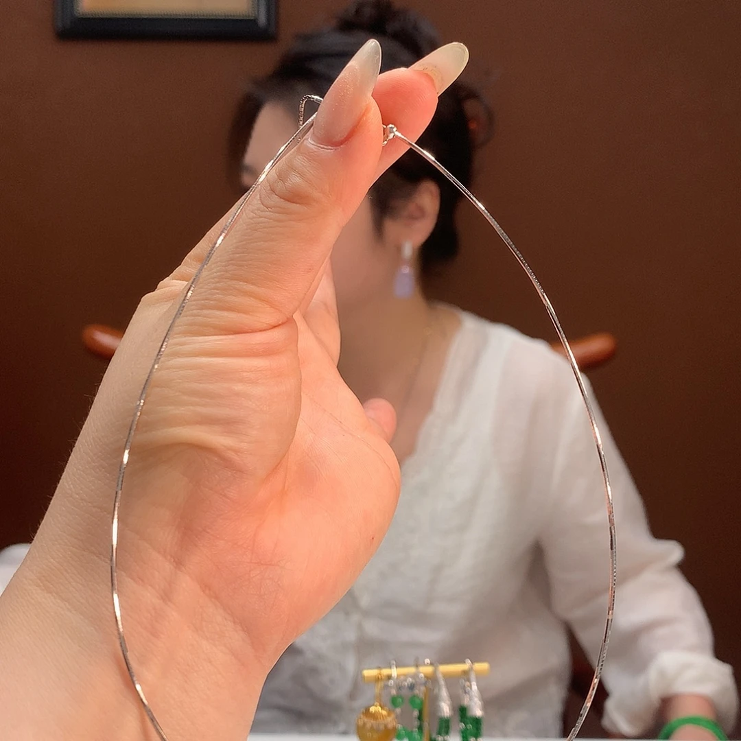 翡翠银S925镶嵌颈饰没有翡翠只发项圈一个