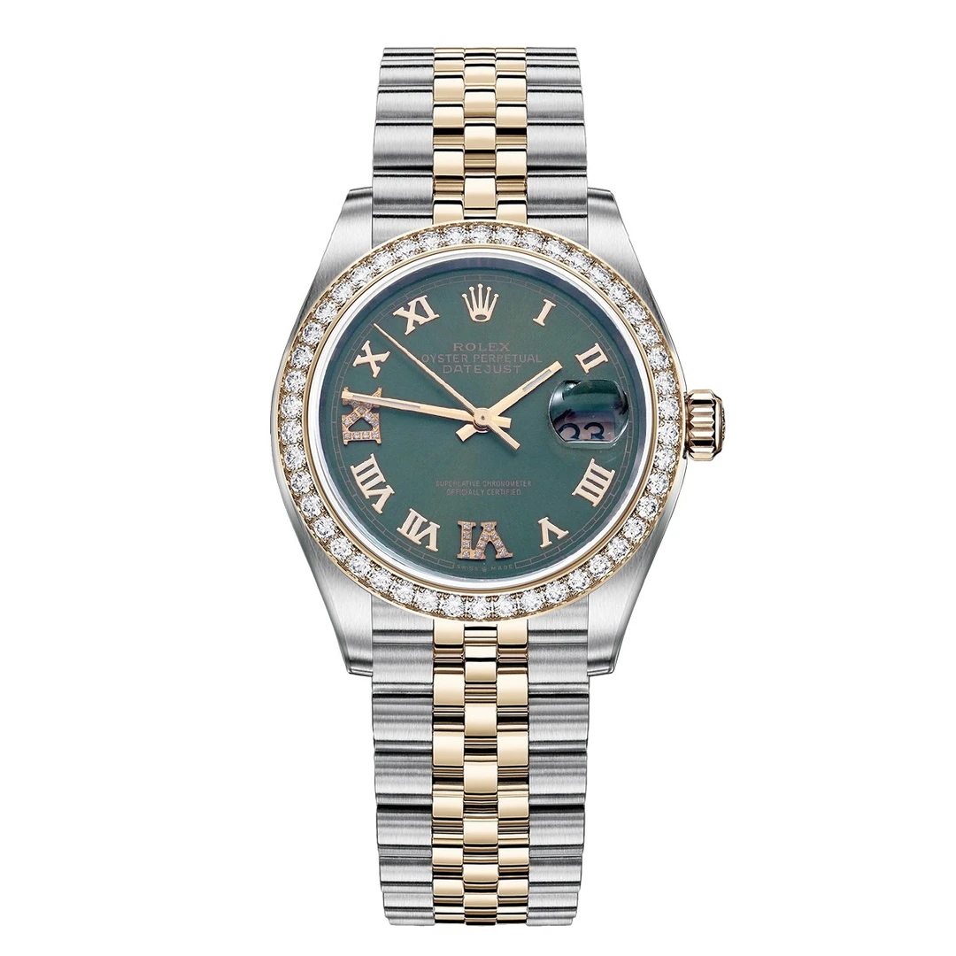 99新 Rolex/劳力士 日志16233绿盘机械腕表/后钻/Whp030275