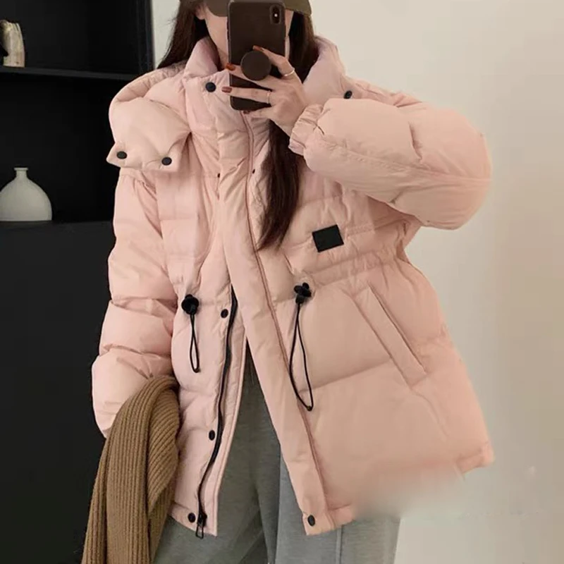 连帽中长款收腰外套糖果色多巴胺显瘦休闲时尚上衣外套 6816