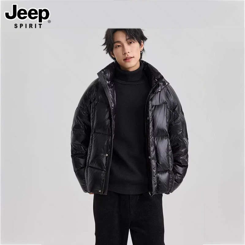 JEEPSPIRIT吉普新款立领短款羽绒服男女面包服宽松保暖情侣外套冬