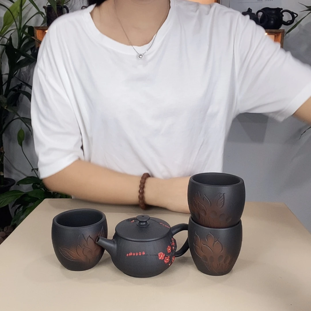 唯**尊建水紫陶200梅花➕3杯