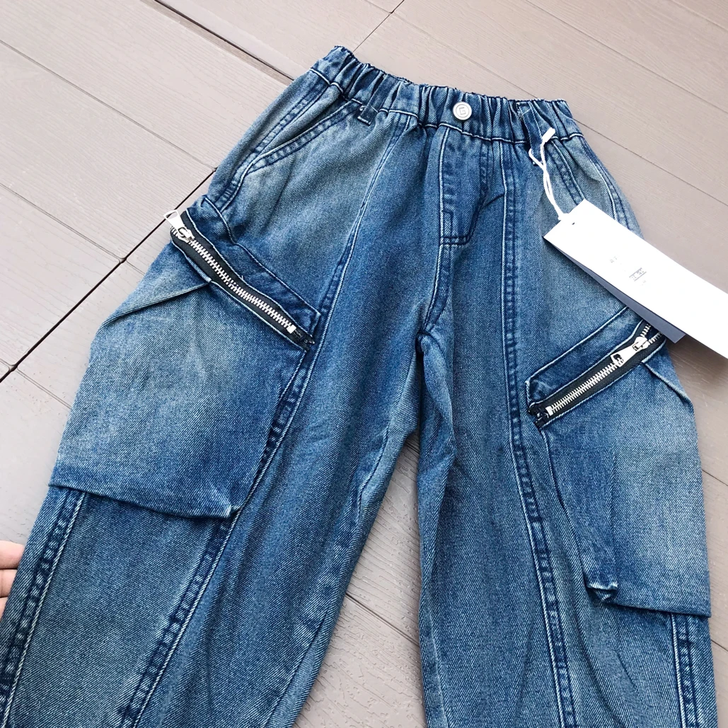 2025秋季新款韩系男童帅气百搭时尚直筒牛仔长裤