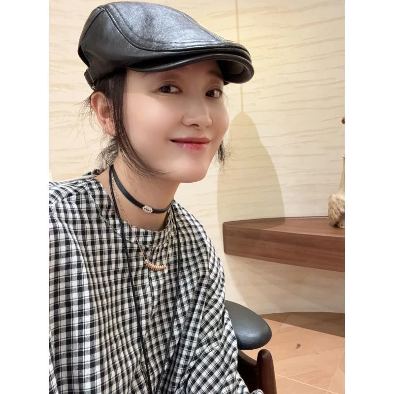 XMM.【前进皮帽】时尚帽子复古网红休闲百搭秋冬纯色气质配饰潮流帽