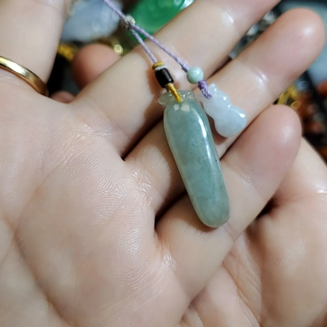 【闪购商品】翡翠未镶嵌颈饰花*鼠福瓜葫芦手机挂