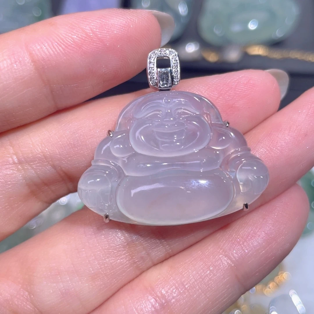 颈饰18K金镶嵌翡翠翡翠