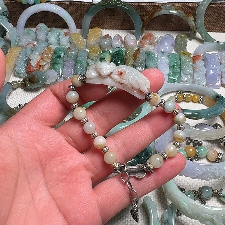 翡翠未镶嵌手链九尾手排