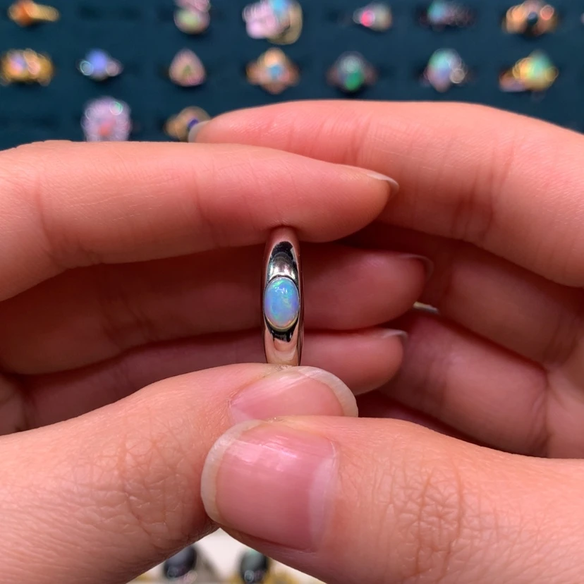 【闪购商品】欧泊戒指款式银S925镶嵌毛*糖