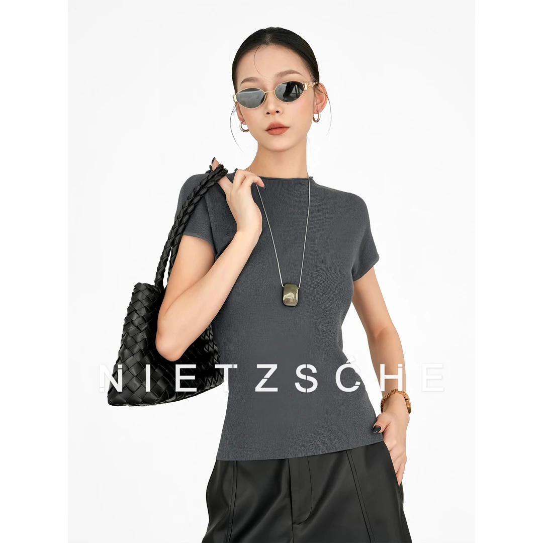 尼采官方直营｜B囤T｜醋酸丝x羊毛x天丝 三合一显瘦上衣背心1700