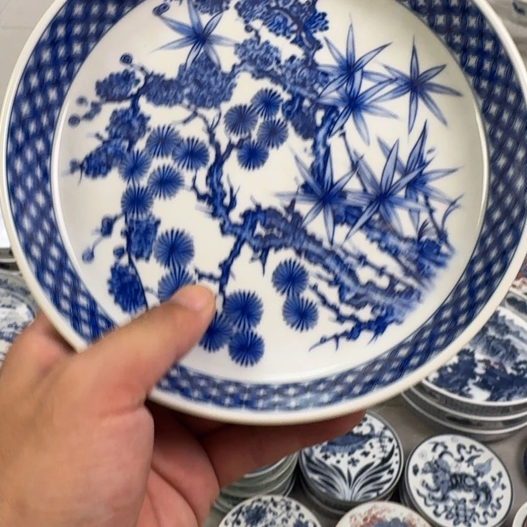 杯青花松竹梅大壶承