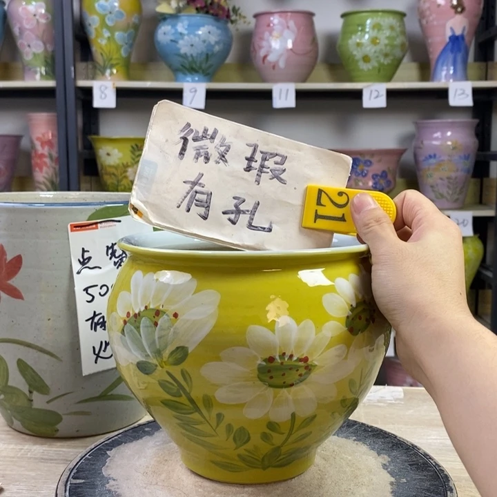 景德镇手工手绘陶瓷花盆