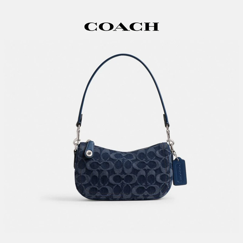 【晓敏专属】COACH/蔻驰 经典标志丹宁布SWINGER 20号手袋