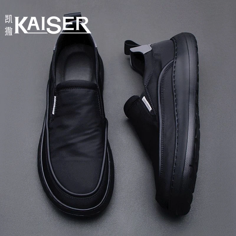 KAISER/凯撒·男鞋夏季百搭透气一脚蹬帆布鞋子男款轻便开车专用鞋