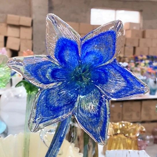 琉璃花瓶高45厘米宽9