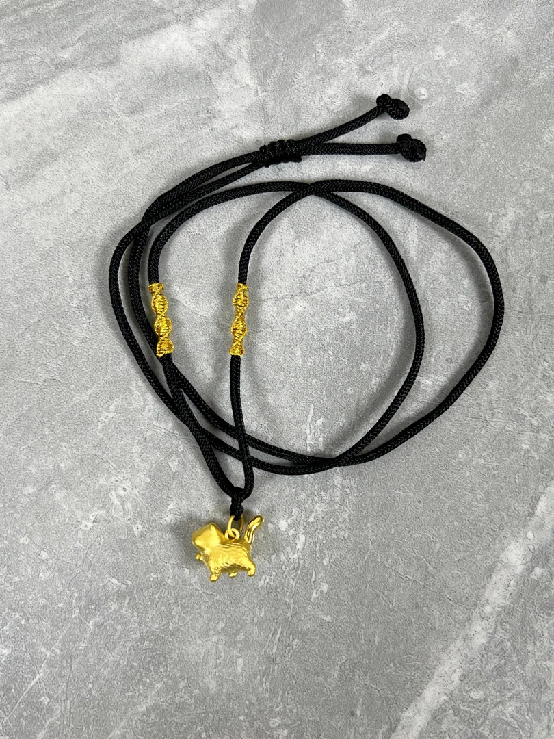 黄金足金999傲娇小猫吊坠【节日礼物】