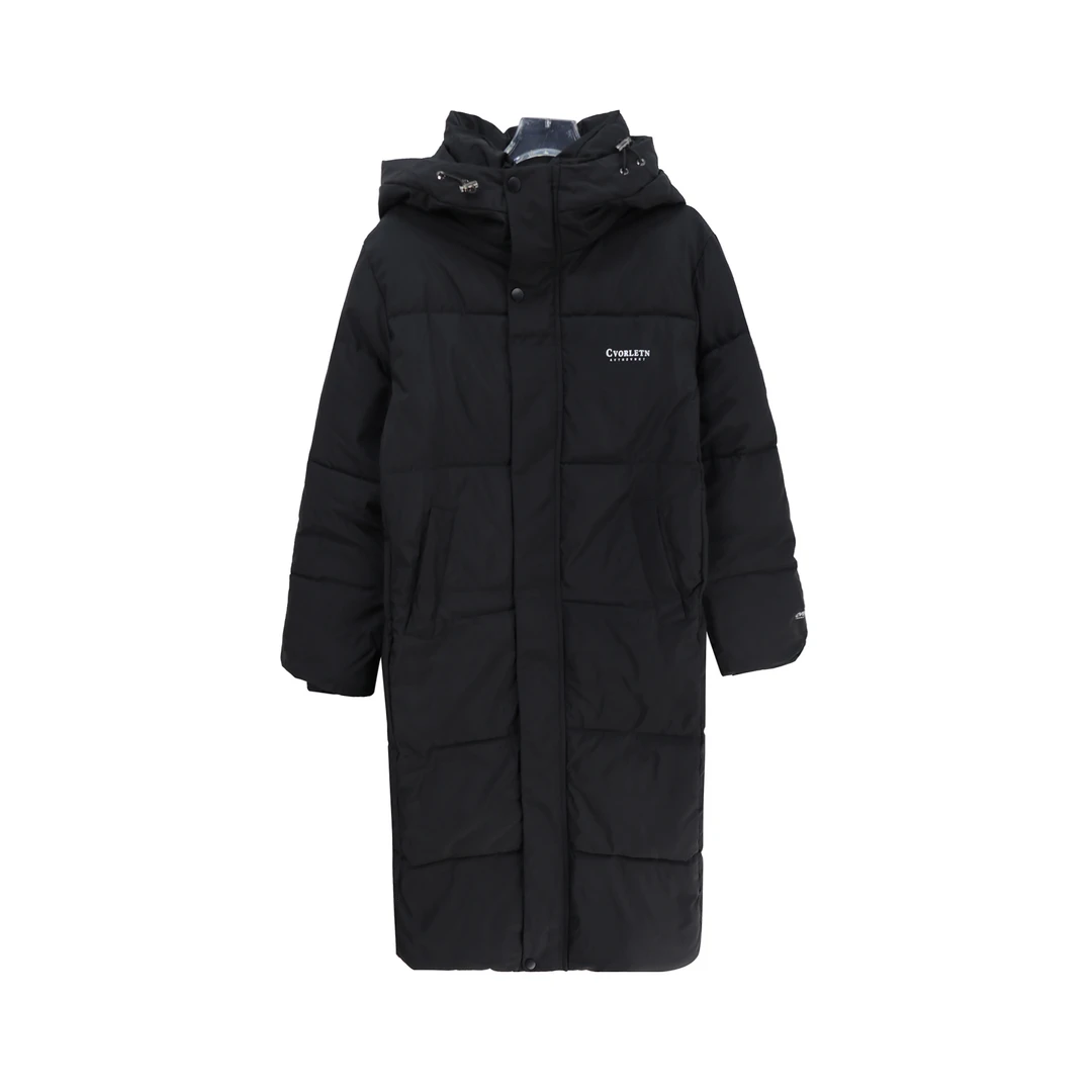 冬季连帽长款运动时尚纯色加厚外套S5484