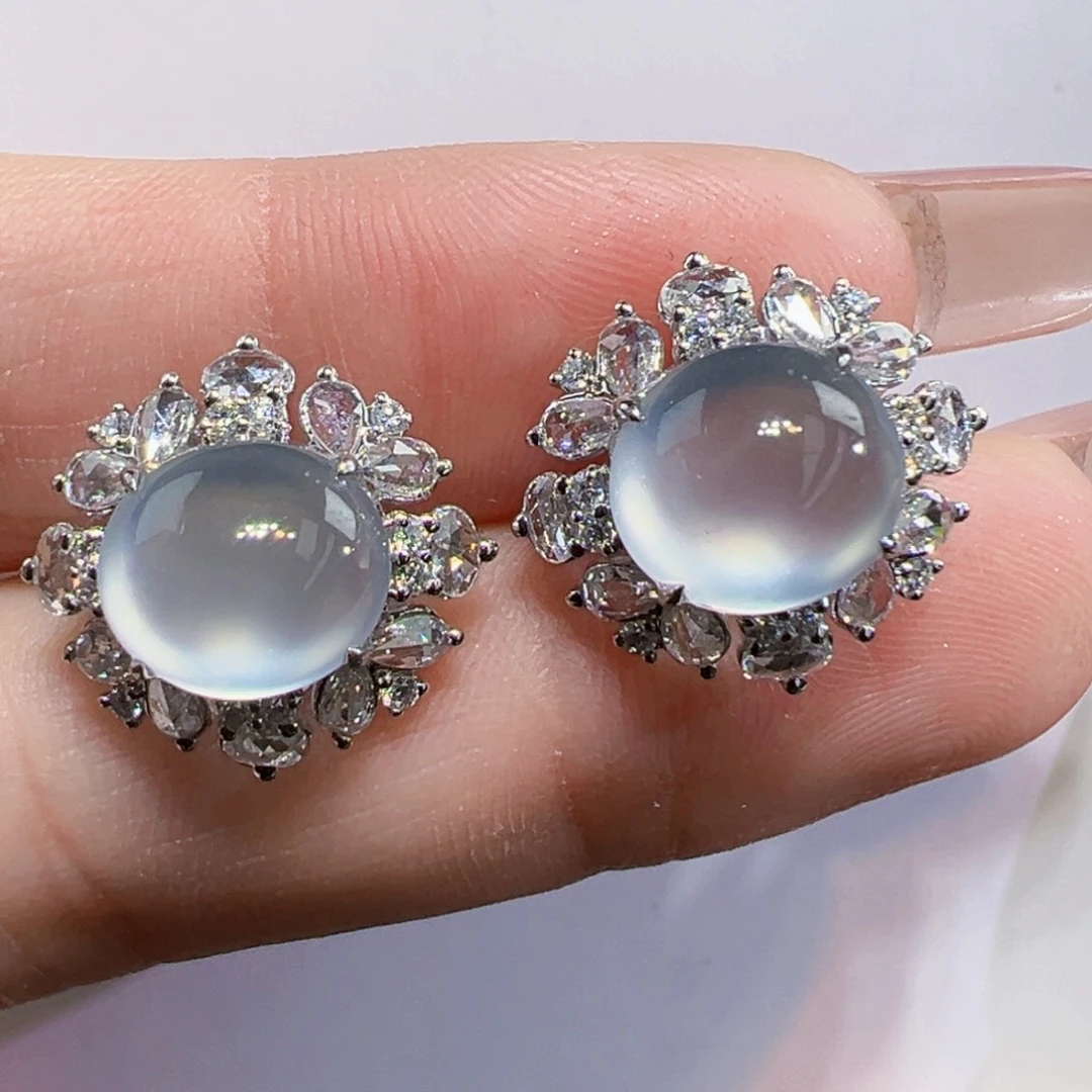 翡翠耳饰18K金镶嵌耳包