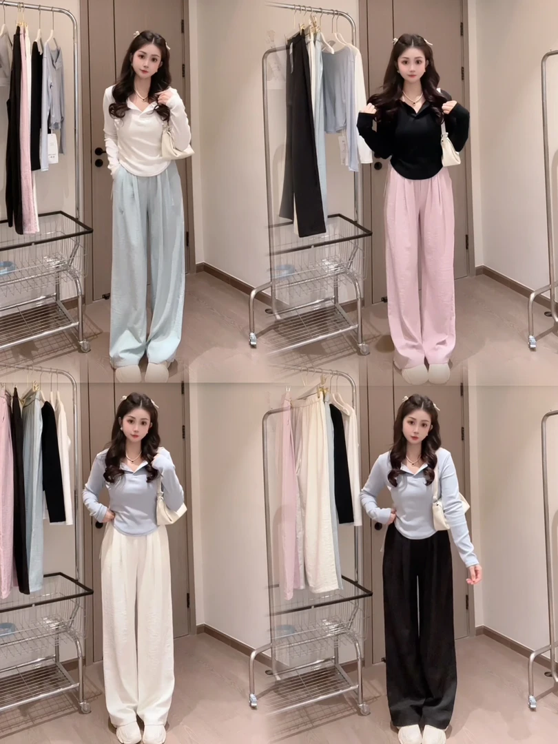 2522-【云朵奶芙裤】山本奶芙慵懒超遮肉阔腿拖地裤