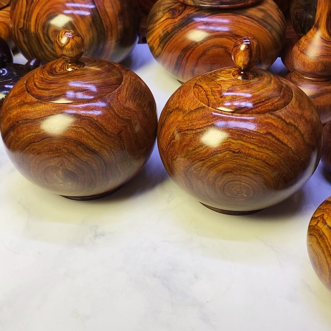 木用****8越黄茶叶罐一对