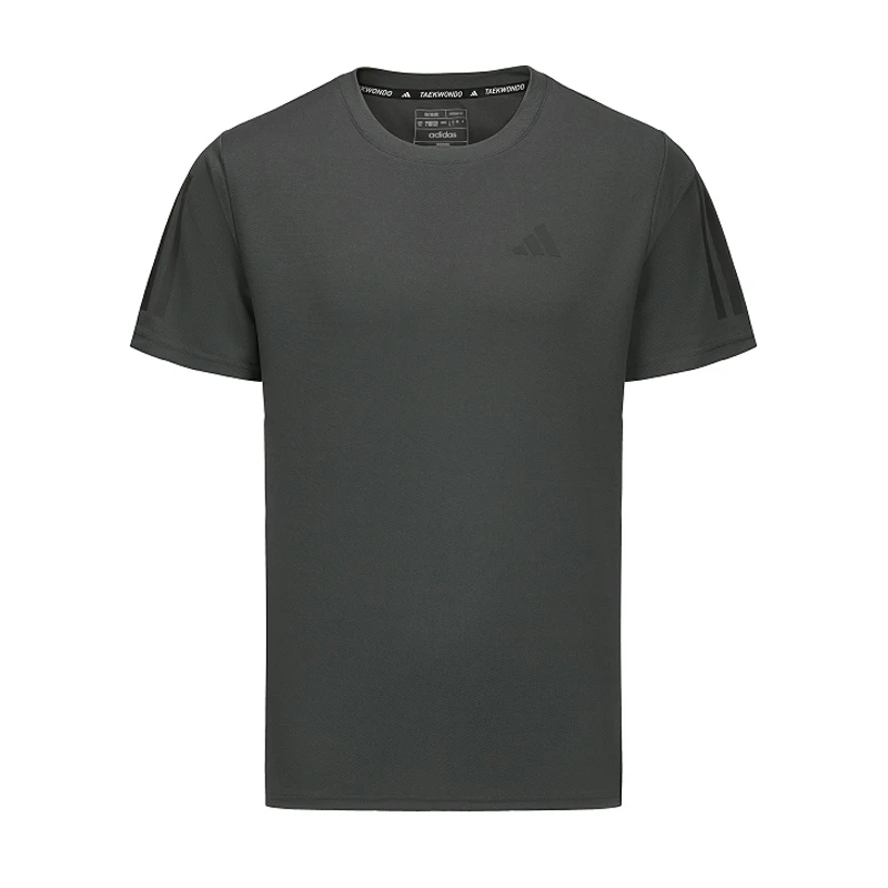 阿迪达斯2025年武搏新款圆领户外运动休闲高级灰色速干透气T恤