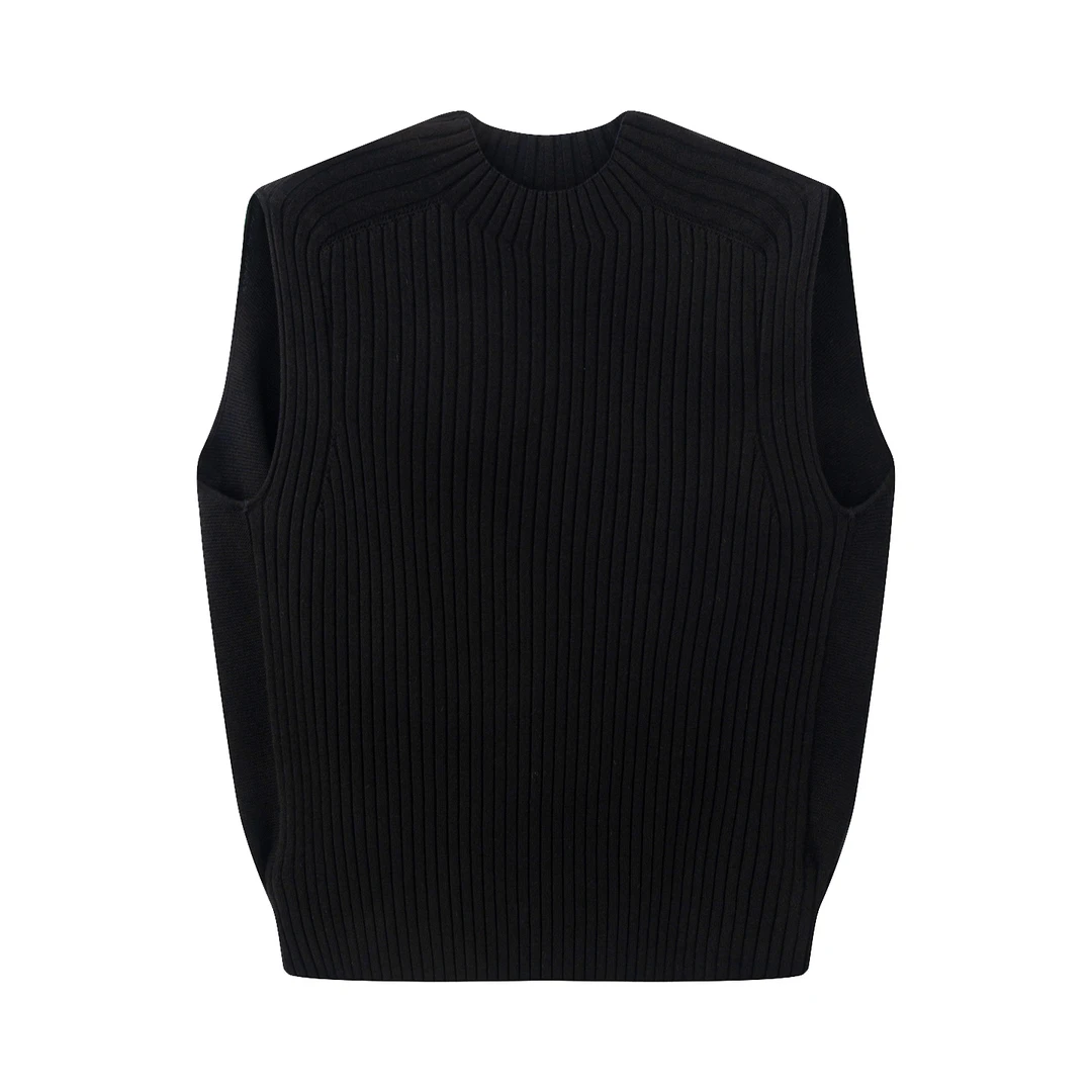 3032艾家2025年早秋新款针织衫马甲背心上衣女款韩系冰丝针织衫女