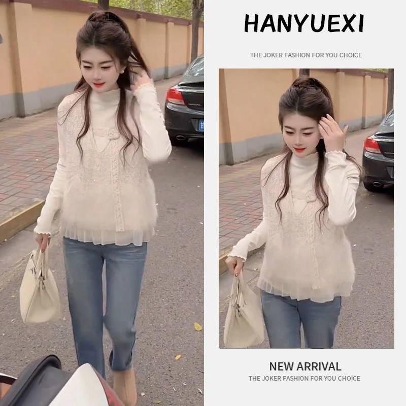 入秋穿搭一整套女装2025新款韩版打底衫设计感吊带牛仔裤三件套潮