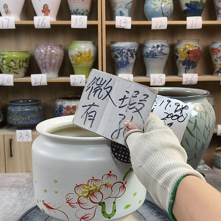 缸2xc景德镇陶瓷花盆