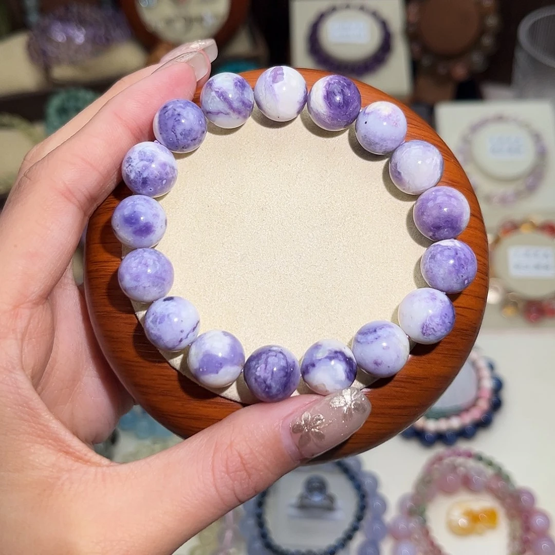 水晶手串未镶嵌草*12m紫澳宝