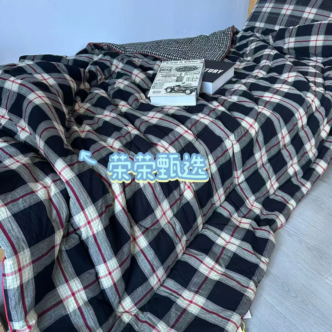 【RR荣荣】英伦格系列-全棉色织水洗棉单人四季被AB款150*200约3斤