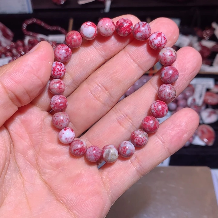 天然辰砂原石手串卡8