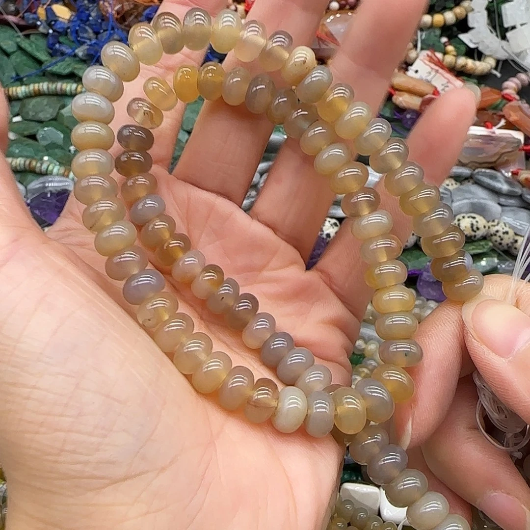 合金玛瑙/玉髓珠宝半成品糖玛瑙8mm一条