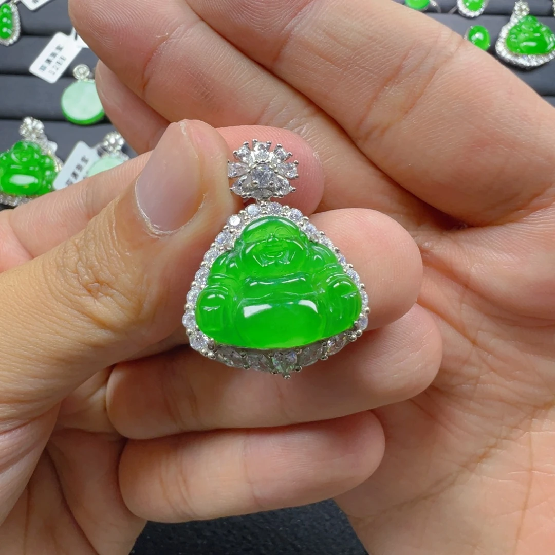 翡翠银S925镶嵌颈饰